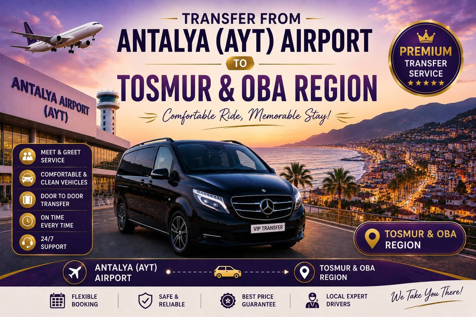 Antalya (AYT) Havalimanı’ndan Tosmur ve Oba Bölgesi’ne transfer