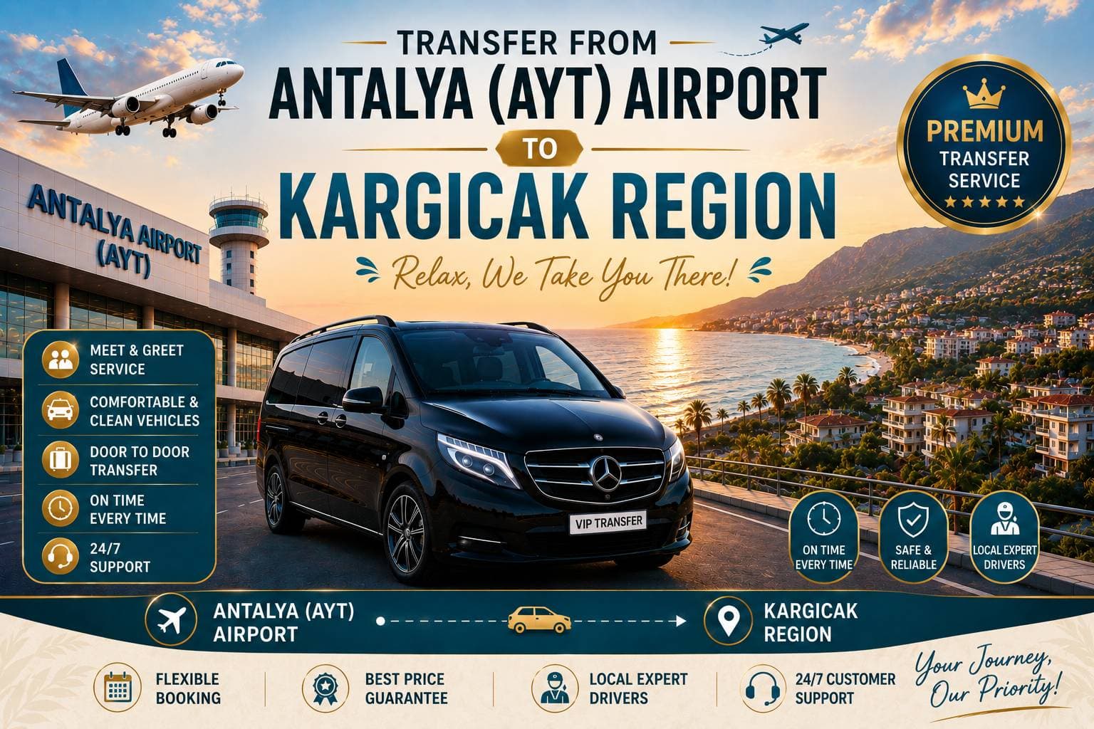 Antalya (AYT) Havalimanı’ndan Kargıcak Bölgesi’ne transfer