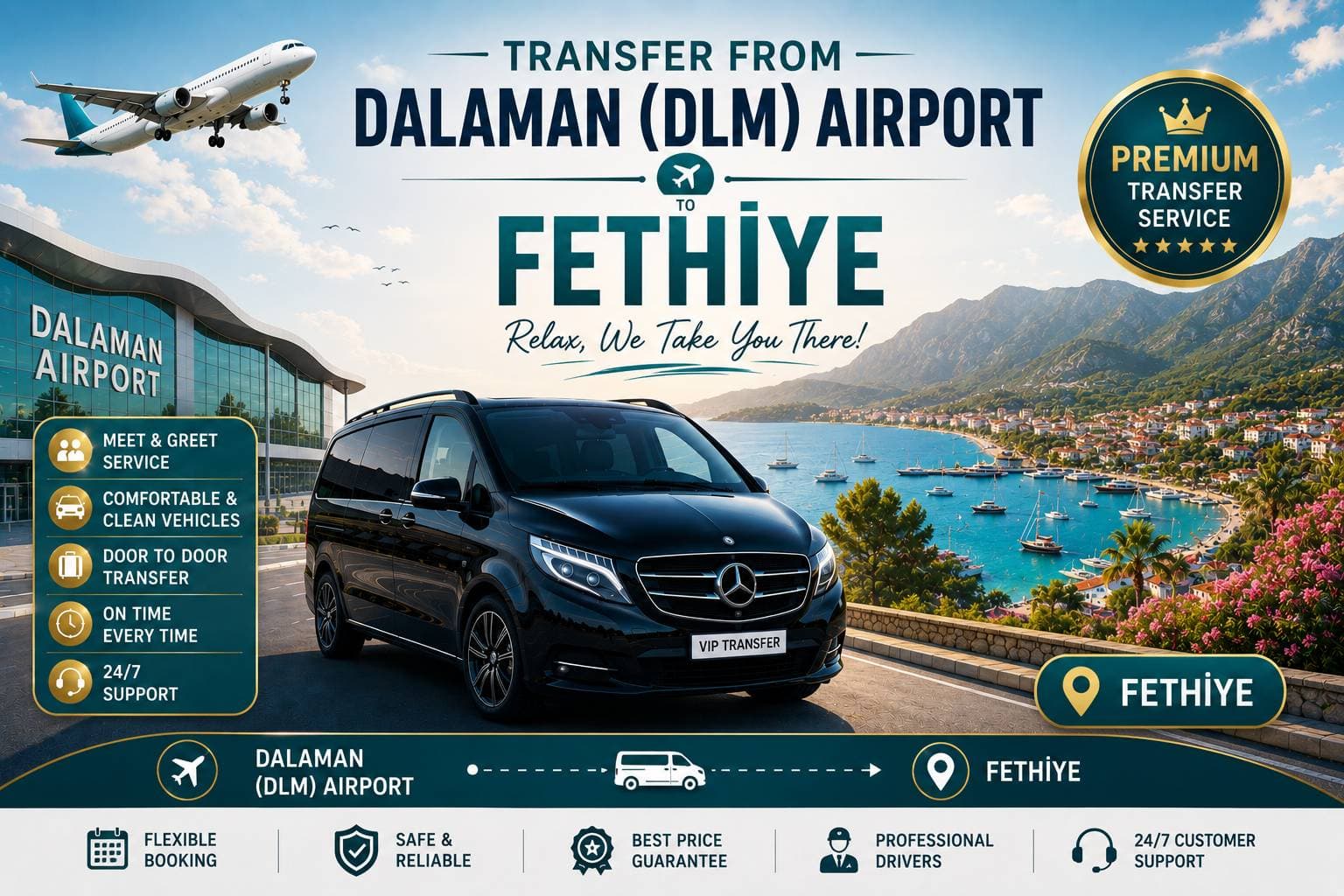 Трансфер из аэропорта Даламан (DLM) в Фетхие